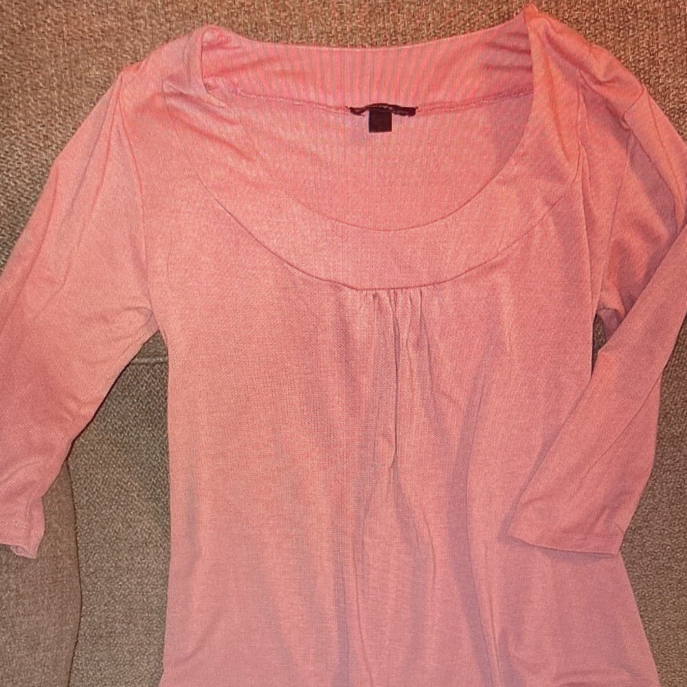 Forever 21 Pink Scoop Neck Long Sleeve Tee